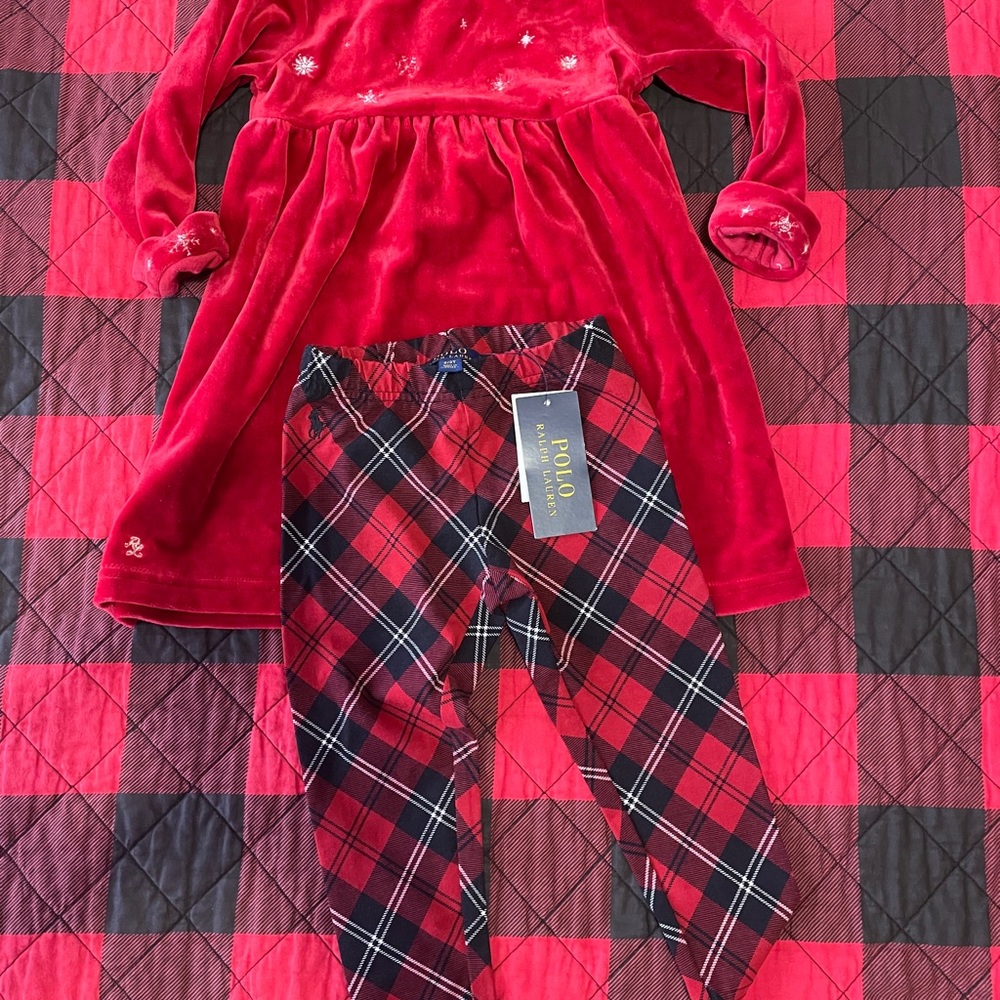 Ralph Lauren Christmas outfit 2T, pants NWT